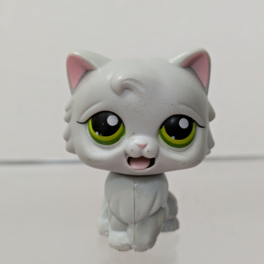 LPS Littlest Pet Shop Gray Grey Cat Movable Tongue